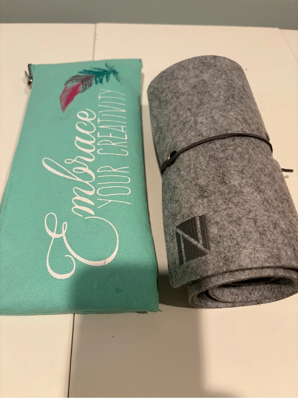 Colored Pencils Roll-Up Holder & Canvas Pencil Case Lots of Color